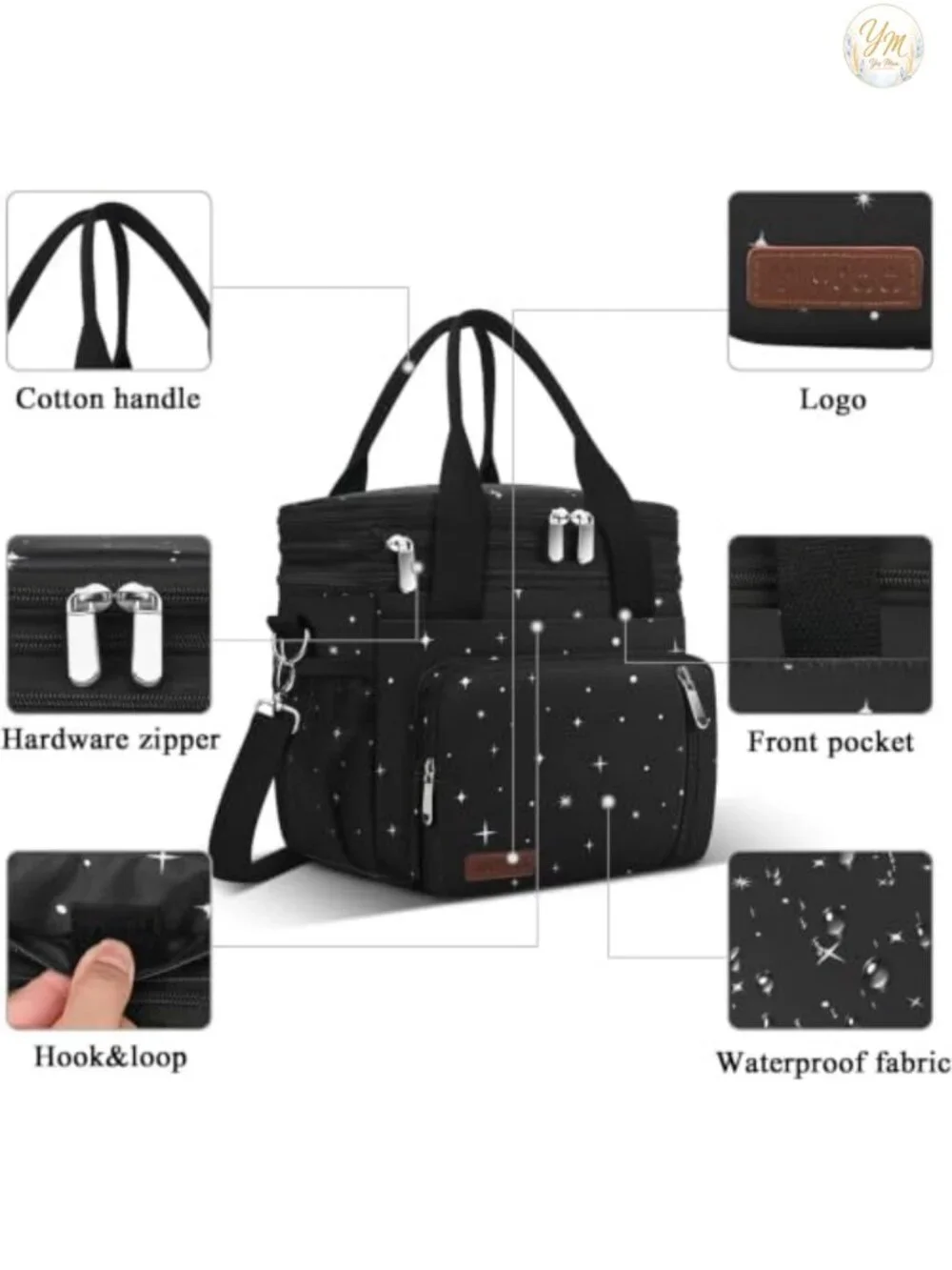 Expandable Double Deck Insulated Lunch Bag Leakproof Portable Cooler Tote Work